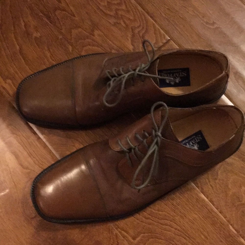 Stafford Brown Leather Dress Shoes